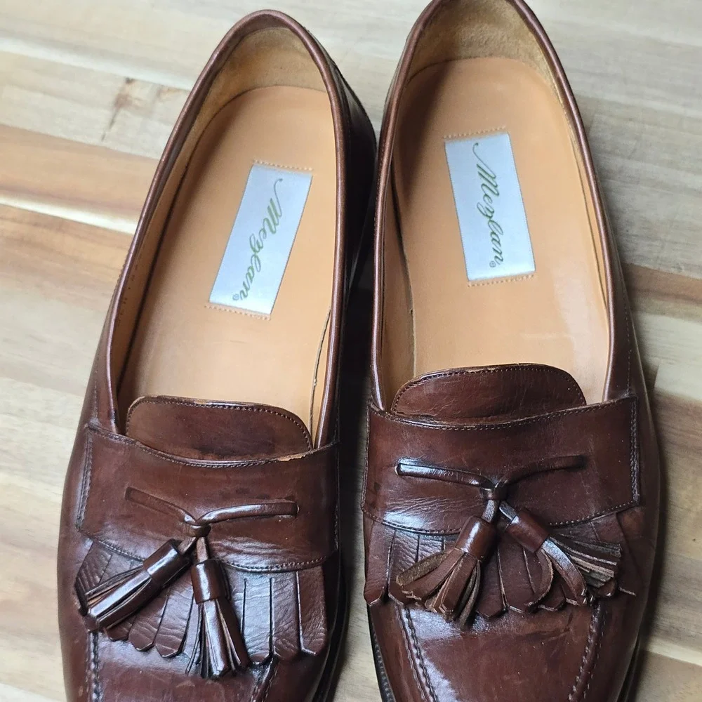 Mezlan Santander Tassel Loafers 10 B Brown Mens Leather Dress Shoes Spain